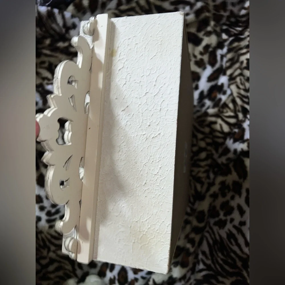 Elegant White Shadow Box with Skulls and Feathers